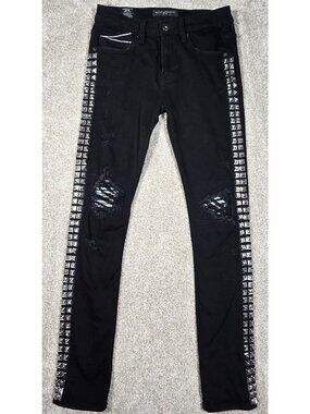 Cult of Individuality Jeans Punk Super Skinny Studded 622A1-SSO4V Black 30x32